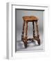 Louis XIII Style Oak Stool with H Shaped Stretchers, France-null-Framed Giclee Print