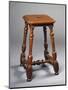 Louis XIII Style Oak Stool with H Shaped Stretchers, France-null-Mounted Giclee Print