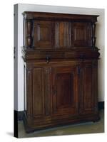 Louis XIII Style Walnut Double Sideboard with Panels Decorated with Cornices, France-null-Stretched Canvas
