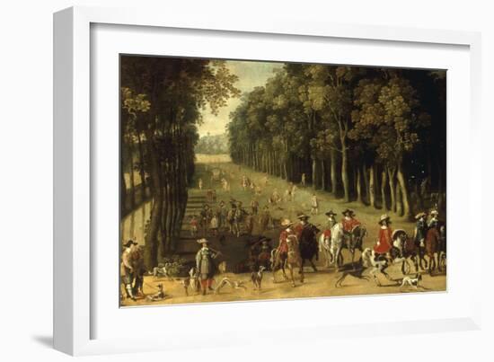 Louis XIII with a Hunting Party in the Forest at Marly-Sebastian Vrancx-Framed Giclee Print