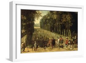 Louis XIII with a Hunting Party in the Forest at Marly-Sebastian Vrancx-Framed Giclee Print