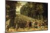 Louis XIII with a Hunting Party in the Forest at Marly-Sebastian Vrancx-Mounted Giclee Print