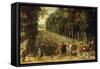 Louis XIII with a Hunting Party in the Forest at Marly-Sebastian Vrancx-Framed Stretched Canvas