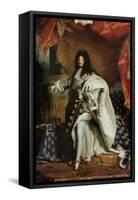 Louis XIV (1638-1715) in Royal Costume, 1701-Hyacinthe Rigaud-Framed Stretched Canvas