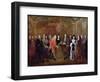 Louis XIV (1638-1715) Welcomes the Elector of Saxony, Frederick Augustus II (1670-1733)-Louis de Silvestre-Framed Giclee Print