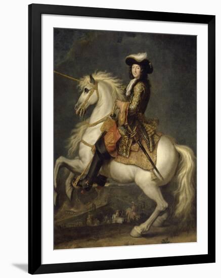 Louis XIV à cheval, roi de France et de Navarre (1638-1715)-René Antoine Houasse-Framed Premium Giclee Print