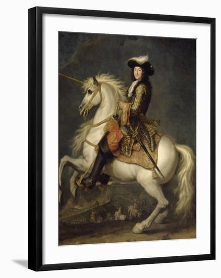 Louis XIV à cheval, roi de France et de Navarre (1638-1715)-René Antoine Houasse-Framed Giclee Print