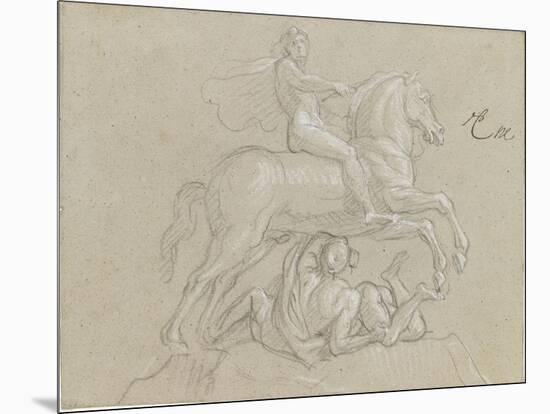 Louis XIV, à cheval-Charles Le Brun-Mounted Giclee Print