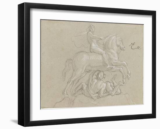 Louis XIV, à cheval-Charles Le Brun-Framed Giclee Print