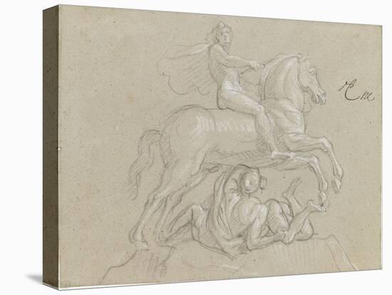 Louis XIV, à cheval-Charles Le Brun-Stretched Canvas