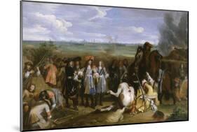 Louis XIV, accompagné de Turenne, du futur maréchal de Duras, visite sous le feu de l'ennemi les-Baudoin Yvart-Mounted Giclee Print