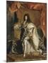 Louis XIV âgé de 63 ans en grand costume royal-Hyacinthe Rigaud-Mounted Giclee Print