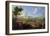 Louis XIV and His Entourage Visiting Les Invalides, 26th August 1706-Pierre-Denis Martin-Framed Giclee Print