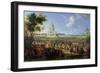 Louis XIV and His Entourage Visiting Les Invalides, 26th August 1706-Pierre-Denis Martin-Framed Giclee Print