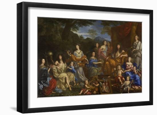 Louis XIV and the Royal Family, 1670-Jean Nocret-Framed Giclee Print