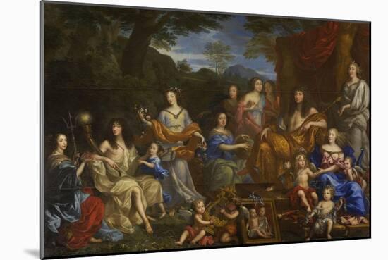 Louis XIV and the Royal Family, 1670-Jean Nocret-Mounted Giclee Print