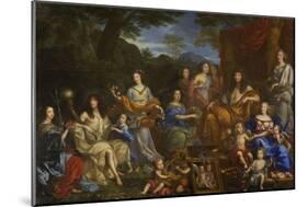 Louis XIV and the Royal Family, 1670-Jean Nocret-Mounted Giclee Print