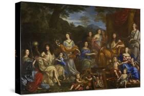 Louis XIV and the Royal Family, 1670-Jean Nocret-Stretched Canvas