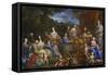 Louis XIV and the Royal Family as Divinities on Mt. Olympus-Jean Nocret-Framed Stretched Canvas