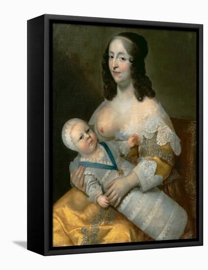 Louis XIV as an Infant with His Nurse Longuet De La Giraudière-Henri Beaubrun-Framed Stretched Canvas