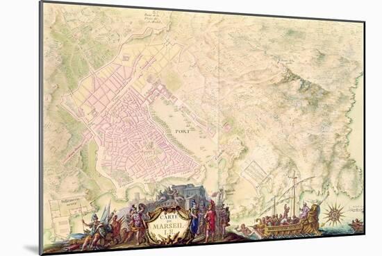 Louis XIV Atlas, Map and Plan of Marseille, 1683-88-Sebastien Le Prestre de Vauban-Mounted Giclee Print