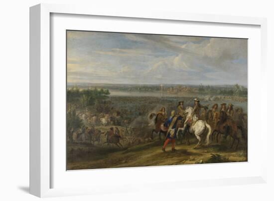 Louis XIV Crossing into the Netherlands at Lobith-Adam Frans van der Meulen-Framed Art Print