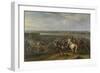 Louis XIV Crossing into the Netherlands at Lobith-Adam Frans van der Meulen-Framed Art Print