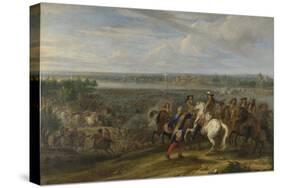 Louis XIV Crossing into the Netherlands at Lobith-Adam Frans van der Meulen-Stretched Canvas