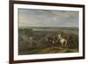 Louis XIV Crossing into the Netherlands at Lobith-Adam Frans van der Meulen-Framed Premium Giclee Print