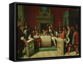 Louis XIV Dining with Moliere, 1837-Jean-Auguste-Dominique Ingres-Framed Stretched Canvas