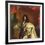 Louis XIV in Royal Costume, 1701 (Detail)-Hyacinthe Rigaud-Framed Giclee Print