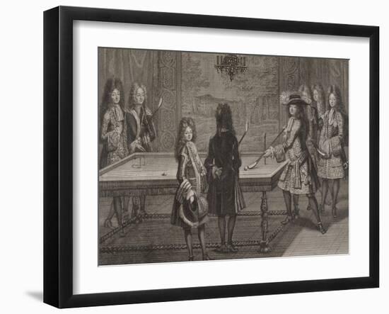 Louis XIV jouant au billard-Antoine Trouvain-Framed Giclee Print