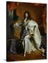 Louis XIV, King of France (1638-1715) in Royal Costume, 1701-Hyacinthe Rigaud-Stretched Canvas