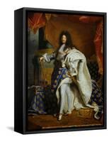 Louis XIV, King of France (1638-1715) in Royal Costume, 1701-Hyacinthe Rigaud-Framed Stretched Canvas