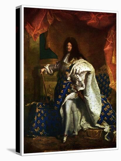 Louis XIV, King of France, 1701-Hyacinthe Rigaud-Stretched Canvas