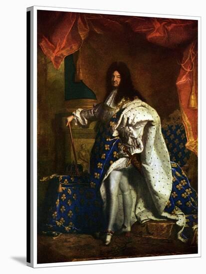 Louis XIV, King of France, 1701-Hyacinthe Rigaud-Stretched Canvas