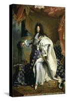 Louis XIV, King of France, c.1701-Hyacinthe Rigaud-Stretched Canvas