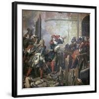 Louis XIV Leads the Assault of Valenciennes, 17th Century-Jean Alaux-Framed Giclee Print