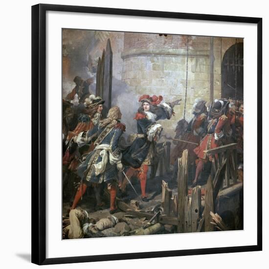 Louis XIV Leads the Assault of Valenciennes, 17th Century-Jean Alaux-Framed Giclee Print