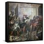 Louis XIV Leads the Assault of Valenciennes, 17th Century-Jean Alaux-Framed Stretched Canvas