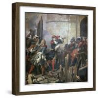 Louis XIV Leads the Assault of Valenciennes, 17th Century-Jean Alaux-Framed Giclee Print