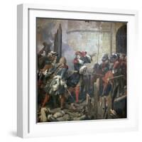 Louis XIV Leads the Assault of Valenciennes, 17th Century-Jean Alaux-Framed Giclee Print