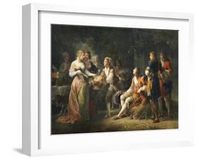 Louis XIV of France Declaring His Love for Louise de la Valliere-Jean-frederic Schall-Framed Giclee Print