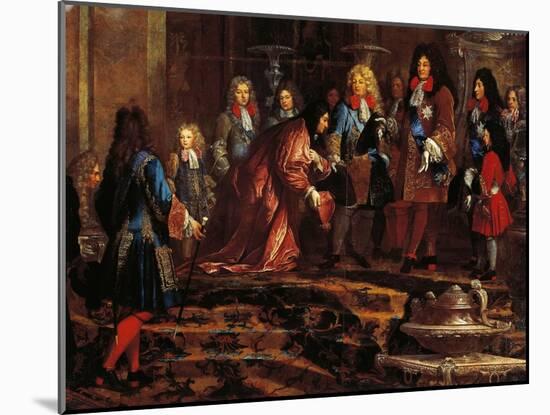 Louis XIV Receiving Submission, Doge of Genoa in May 1685-Claude-Guy Halle-Mounted Giclee Print