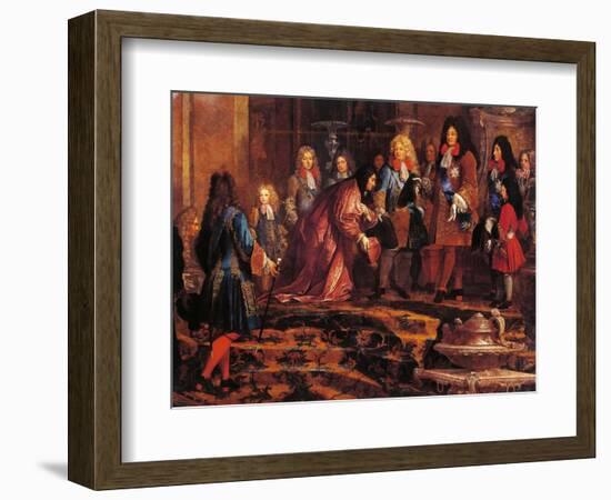 Louis XIV Receiving Submission, Doge of Genoa in May 1685-Claude-Guy Halle-Framed Giclee Print