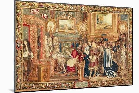 Louis XIV Receiving the Papal Legate Cardinal Chigi at Fontainebleau-null-Mounted Giclee Print