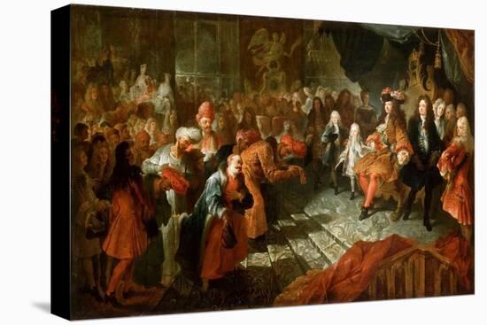 Louis XIV Receiving the Persian Ambassador in the Galerie Des Glaces at Versailles-Antoine Coypel-Stretched Canvas