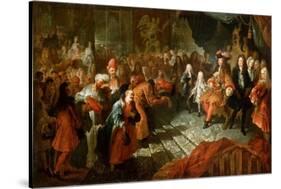 Louis XIV Receiving the Persian Ambassador in the Galerie Des Glaces at Versailles-Antoine Coypel-Stretched Canvas