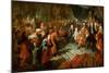 Louis XIV Receiving the Persian Ambassador in the Galerie Des Glaces at Versailles-Antoine Coypel-Mounted Giclee Print