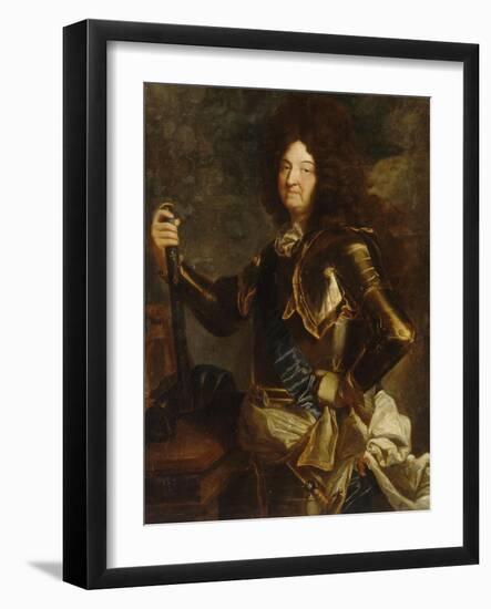 Louis XIV, roi de France et de Navarre (1638-1715) en 1701-Hyacinthe Rigaud-Framed Giclee Print